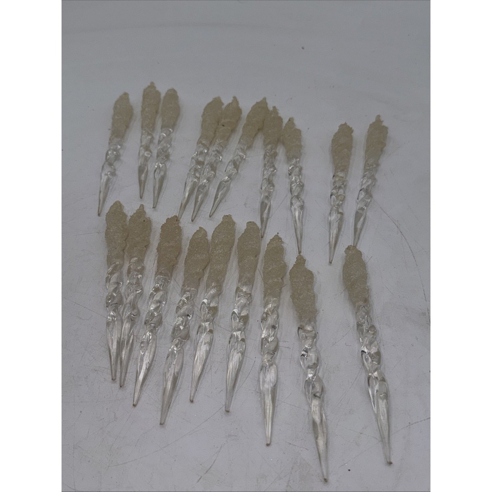 Lot Of 19 MCM Acrylic? Icicle Ornament Bundle 6"